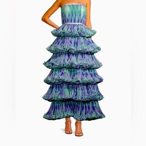 Hutch
Giada Floral Mesh Ruffle Gown